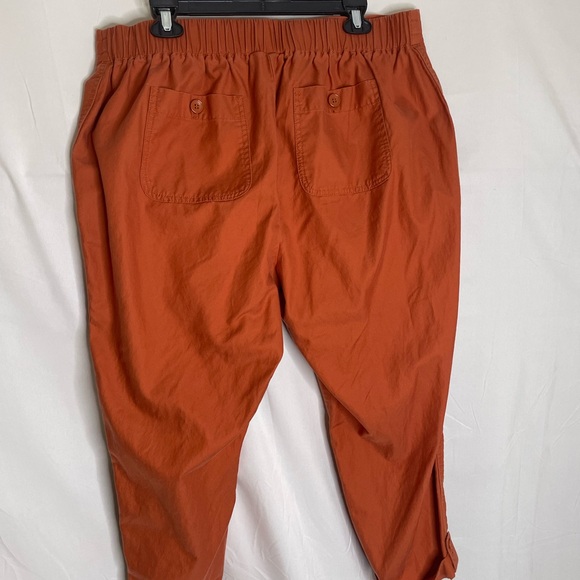 Talbots Size 16W Pull On Drawstring Pants Cuff Hem Orange 4390 - Picture 10 of 12